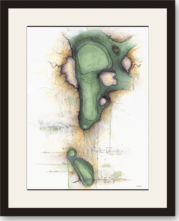 Framed Charcoal Golf print of Prairie Dunes No. 10, Yucca