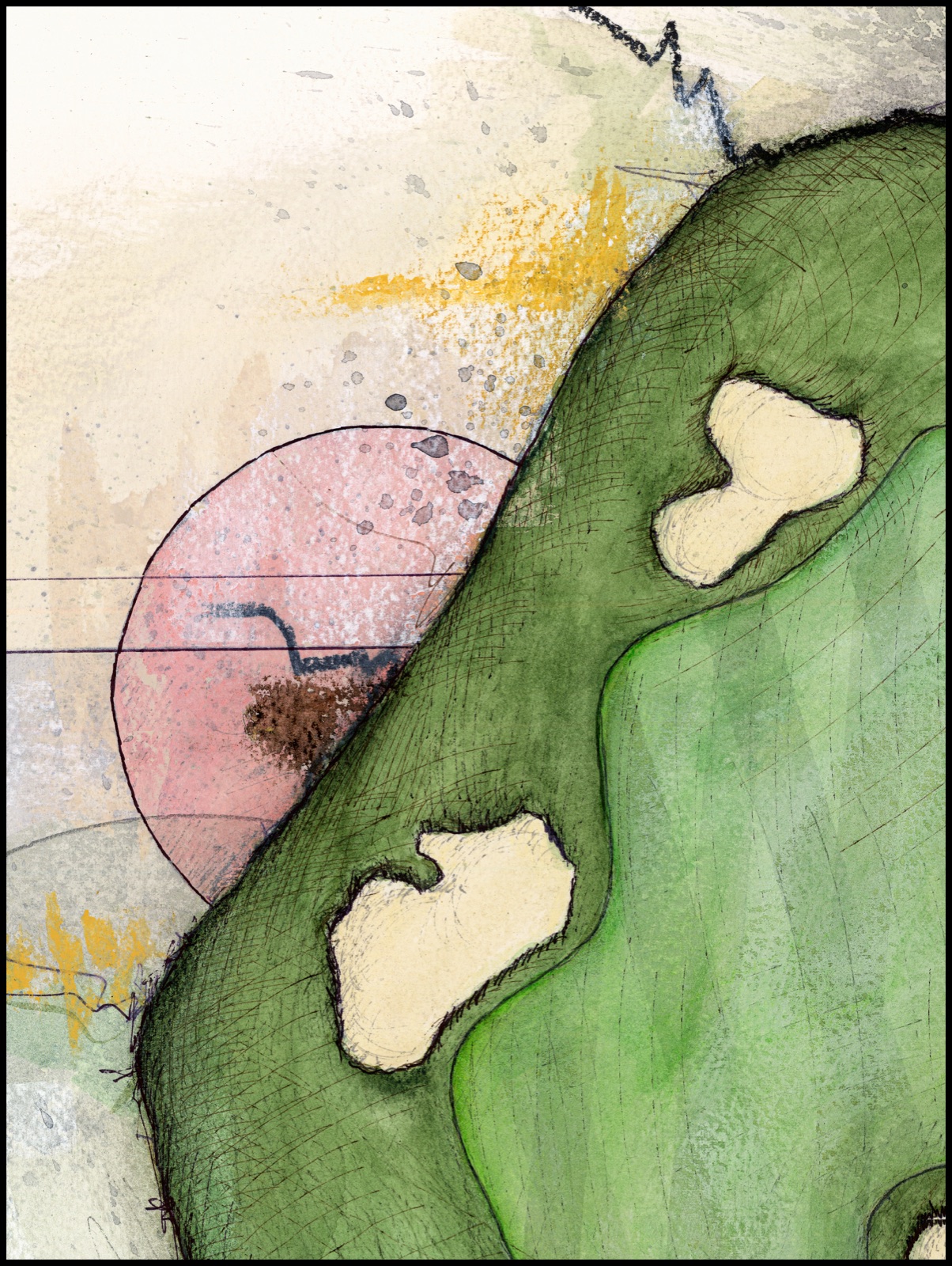 Detail view 3 of the original TPC Twin Cities No. 18 artwork