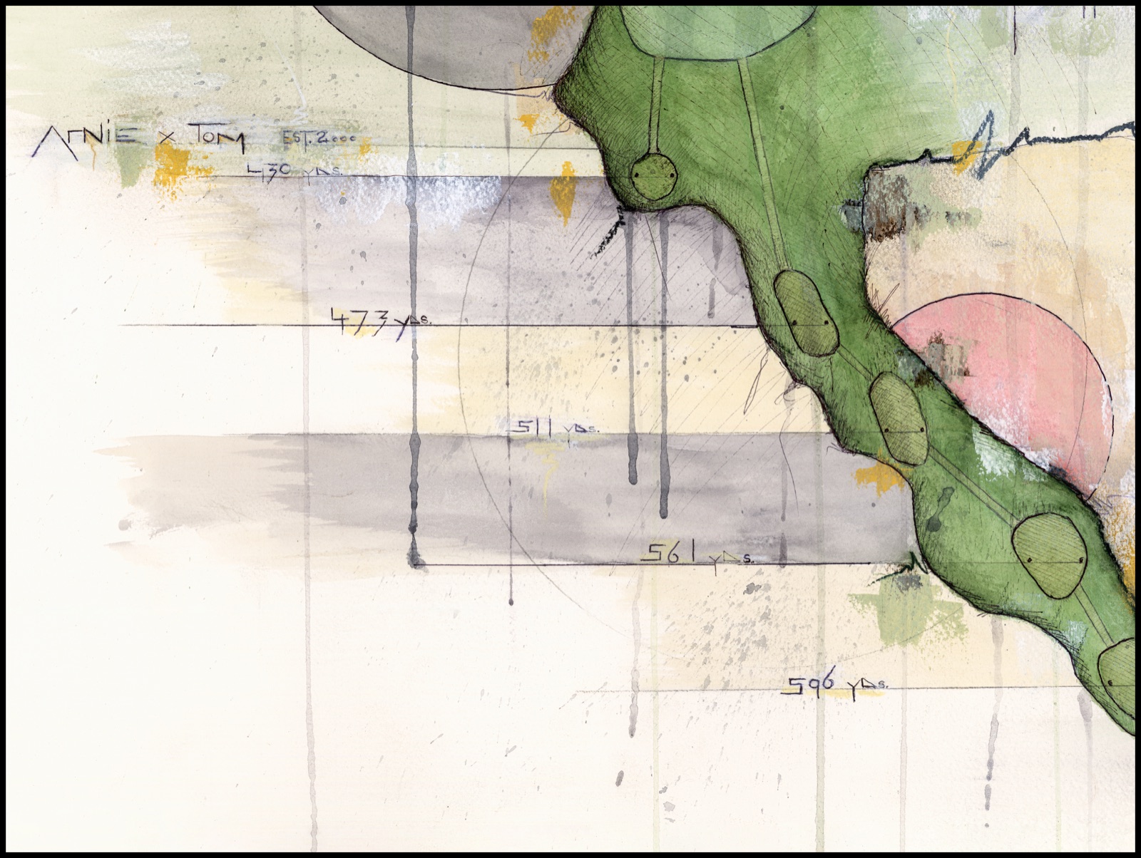 Detail view 6 of the original TPC Twin Cities No. 18 artwork